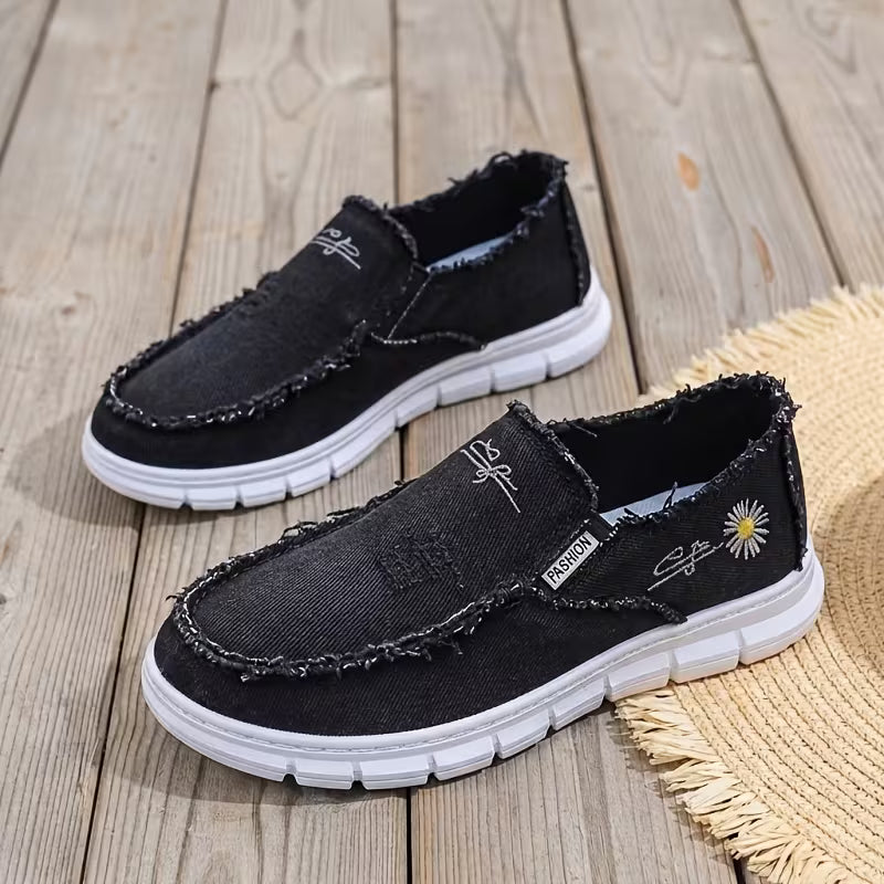 DriftCanvas™ Distressed Slip-On Sneakers