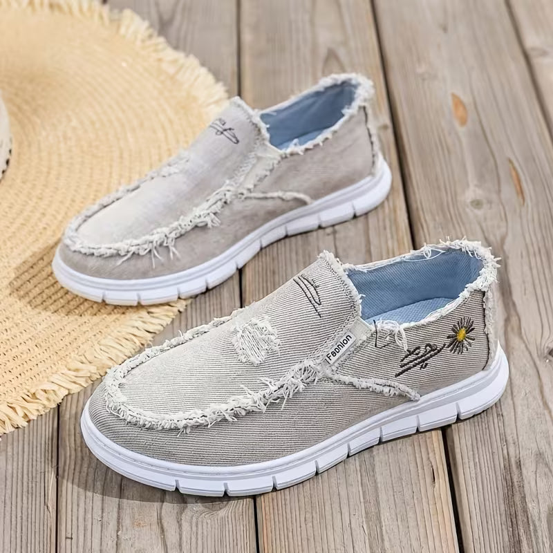 DriftCanvas™ Distressed Slip-On Sneakers