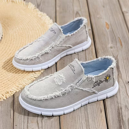 DriftCanvas™ Distressed Slip-On Sneakers