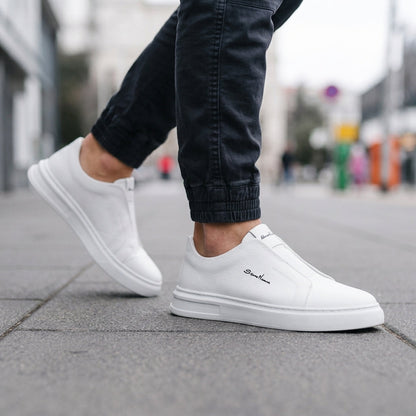 HarborStep Leather Slip-Ons - White