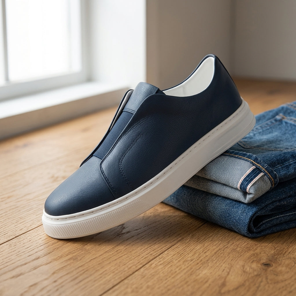 HarborStep Leather Slip-Ons detail