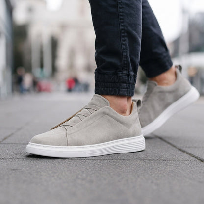 SlateEase Suede Slip-Ons - Grey