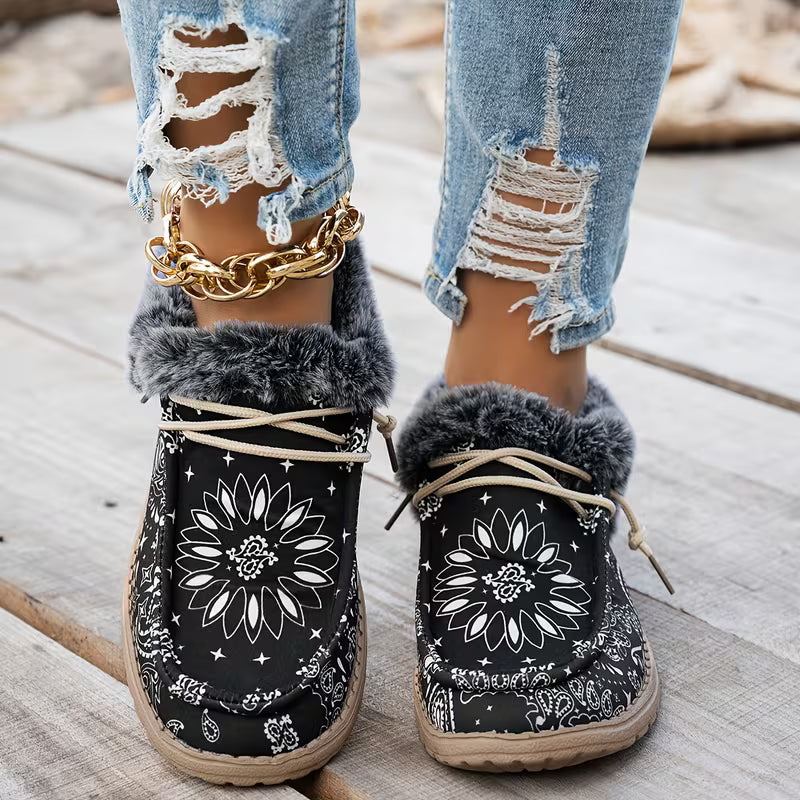 PetalLoft™ Floral Print Lace Loafers