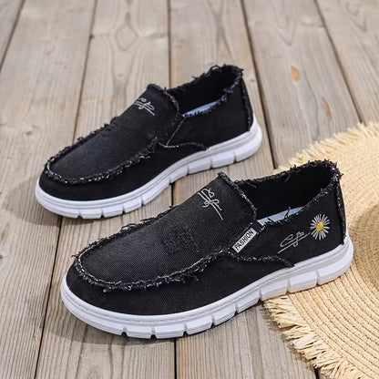 DriftCanvas™ Distressed Slip-On Sneakers