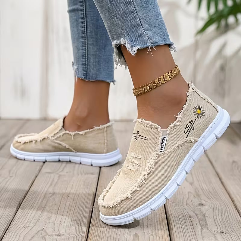 DriftCanvas™ Distressed Slip-On Sneakers