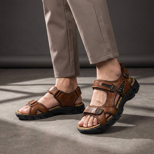 TerraFlow™ — Men's Orthopedic Leather Sandals