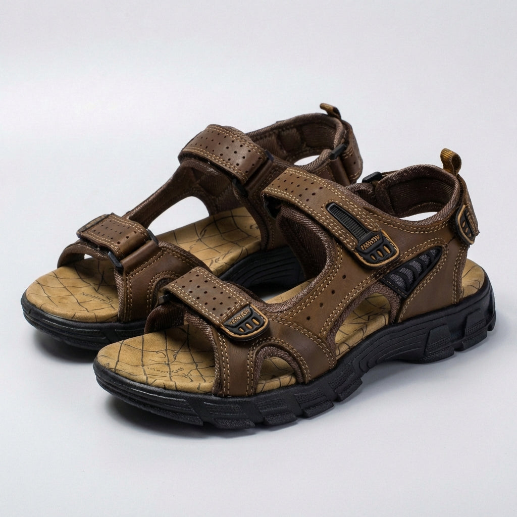 TerraFlow™ — Men's Orthopedic Leather Sandals
