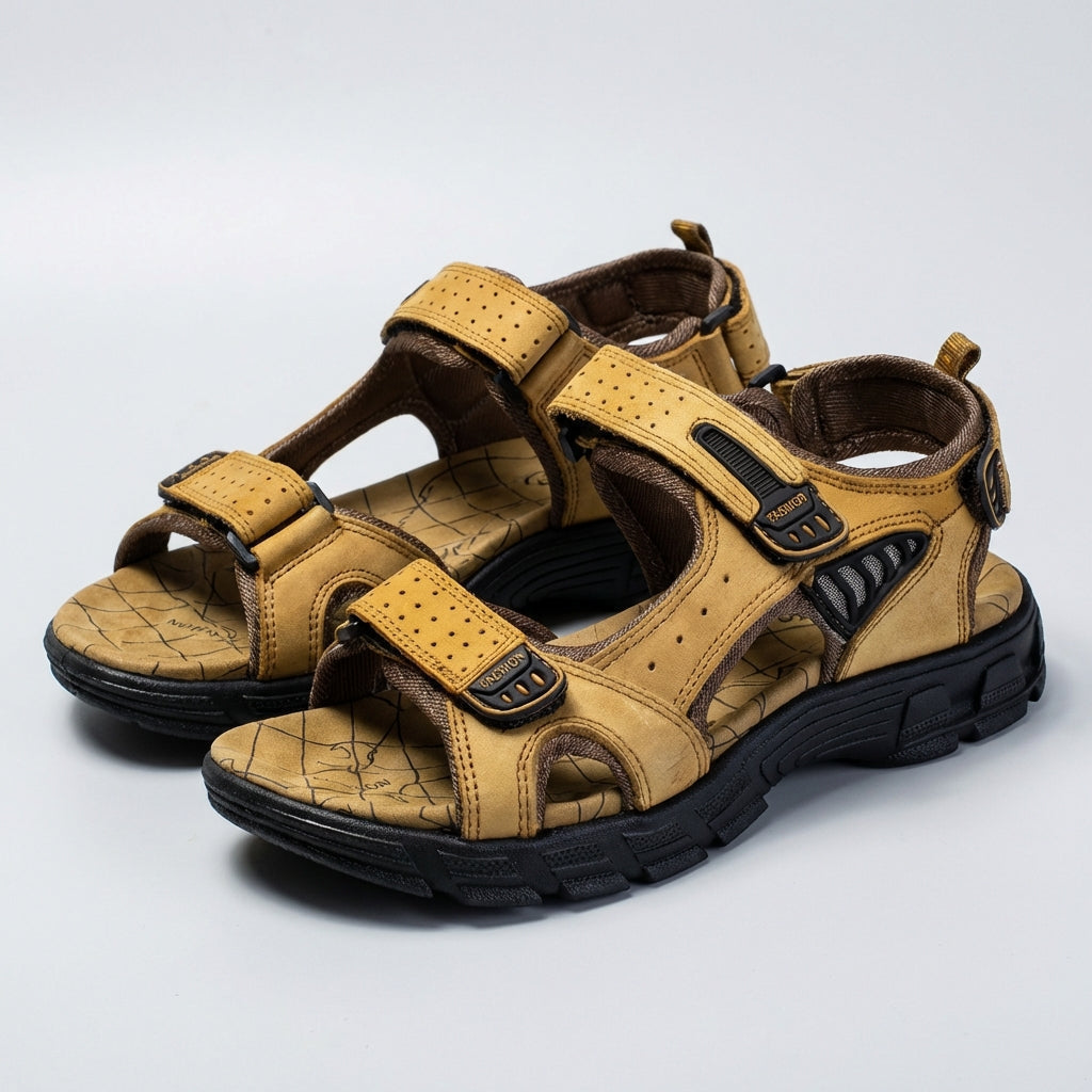 TerraFlow™ — Men's Orthopedic Leather Sandals