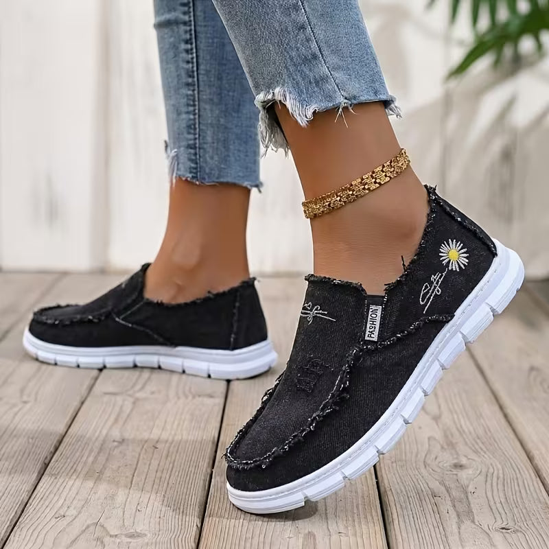 DriftCanvas™ Distressed Slip-On Sneakers