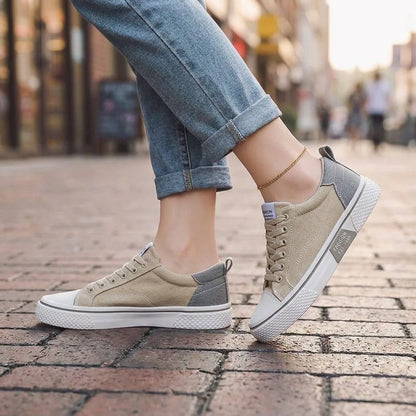 BlockLane™ Canvas Sneakers - Cream