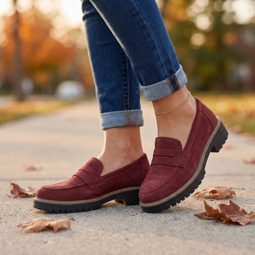 CobbleStep™ Suede Loafers - Red
