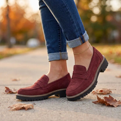 CobbleStep™ Suede Loafers - Red