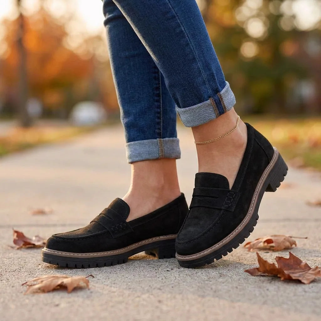 CobbleStep™ Suede Loafers - Black