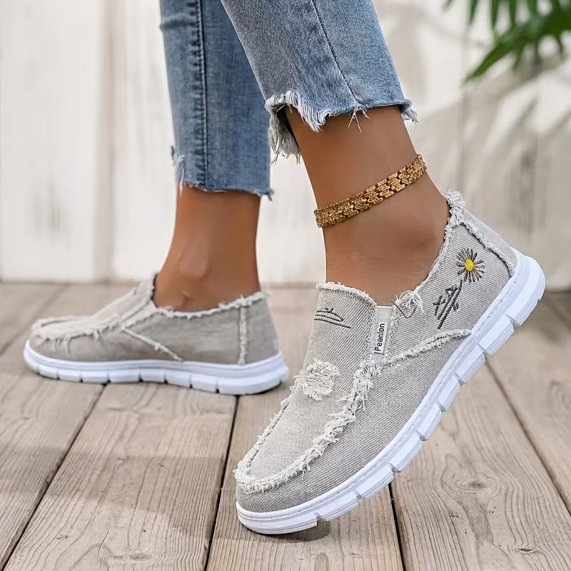 DriftCanvas™ Distressed Slip-On Sneakers
