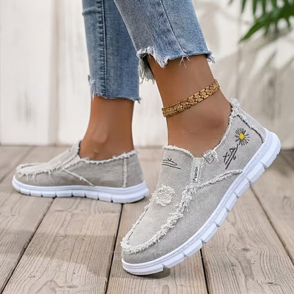 DriftCanvas™ Distressed Slip-On Sneakers