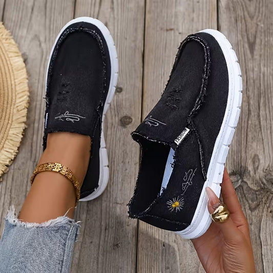 DriftCanvas™ Distressed Slip-On Sneakers