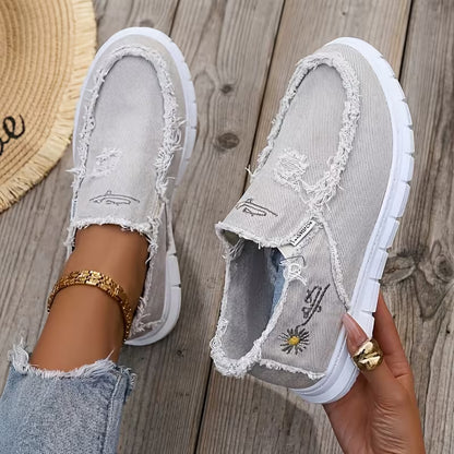 DriftCanvas™ Distressed Slip-On Sneakers