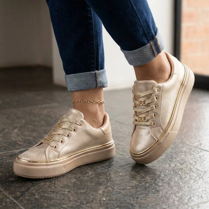 GildLane™ Platform Sneakers - Gold